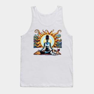 Woman Jack Russell Coffee Meditation Tank Top